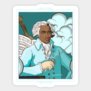 Portrait of Joseph Bologne Turquoise Sticker